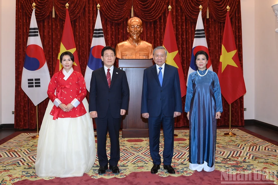 [Ảnh] Tổng Bí thư, Chủ tịch nước Tô Lâm và Phu nhân chủ trì chiêu đãi cấp Nhà nước Tổng thống Hàn Quốc Lee Jae Myung và Phu nhân
