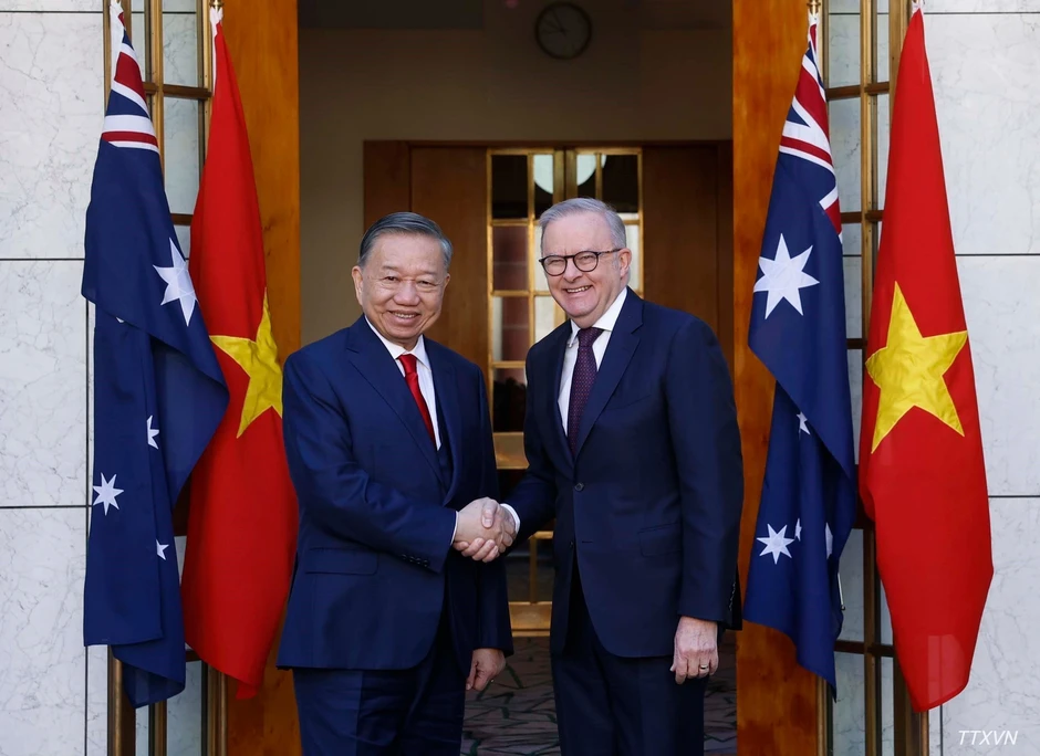 [Ảnh] Tổng Bí thư, Chủ tịch nước Tô Lâm và Thủ tướng Australia trao tuyên bố chung và gặp gỡ báo chí