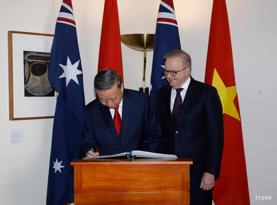 [Ảnh] Tổng Bí thư, Chủ tịch nước Tô Lâm và Thủ tướng Australia trao tuyên bố chung và gặp gỡ báo chí