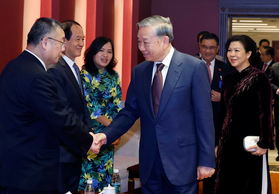 [Ảnh] Tổng Bí thư, Chủ tịch nước và Phu nhân gặp mặt nhân sĩ hữu nghị Việt Nam-Trung Quốc