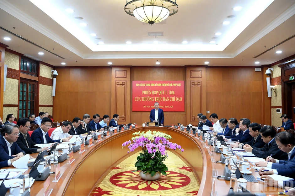 [Ảnh] Tổng Bí thư Tô Lâm chủ trì phiên họp Ban Chỉ đạo Trung ương về hoàn thiện thể chế, pháp luật