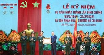 [Ảnh] Tổng Bí thư Tô Lâm dự Lễ kỷ niệm 80 năm Ngày thành lập Binh chủng Công binh