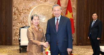 [Ảnh] Tổng Bí thư Tô Lâm tiếp Phó Chủ tịch Đảng Nhân dân Campuchia