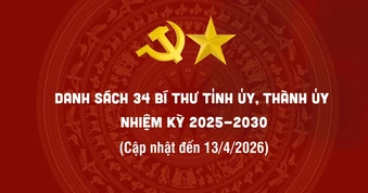 [Interactive] Danh sách 34 Bí thư Tỉnh ủy, Thành ủy nhiệm kỳ 2025-2030