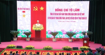 [Video] Tổng Bí thư Tô Lâm: Học viện Kỹ thuật quân sự phát huy tinh thần “đoàn kết, bản lĩnh, đổi mới, sáng tạo, trí tuệ, phát triển”