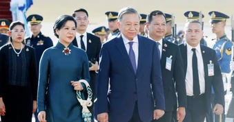 21 loạt đại bác chào mừng Tổng Bí thư, Chủ tịch nước Tô Lâm đến Bangkok, thăm chính thức Thái Lan