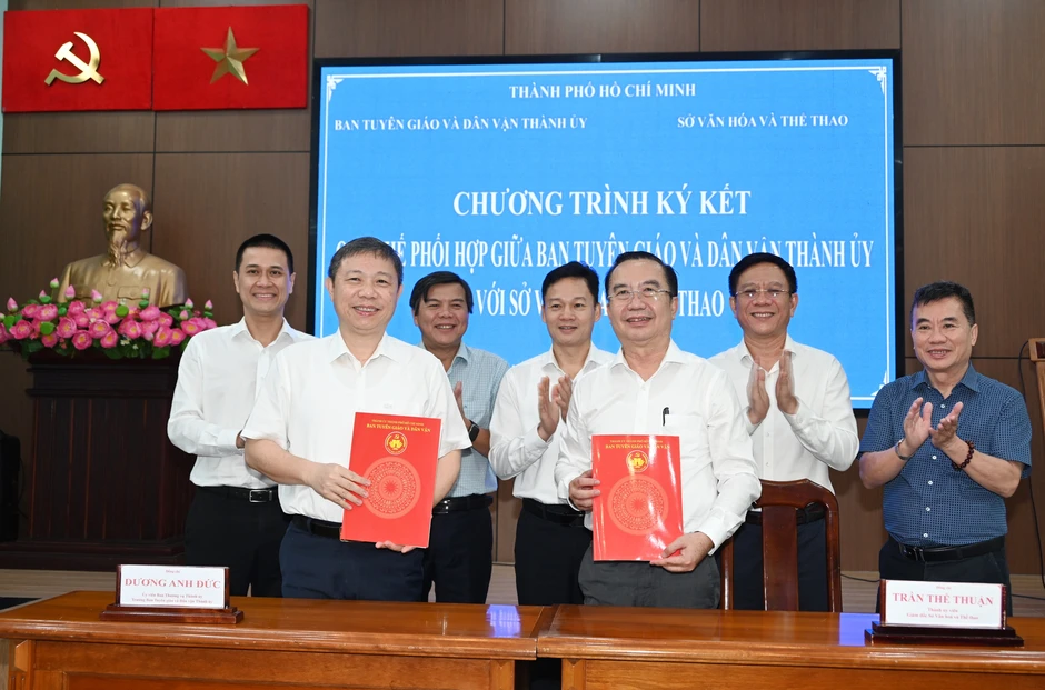 Ban Tuyên giáo và Dân vận Thành ủy TPHCM ký kết quy chế phối hợp với Sở Văn hóa và Thể thao Ban Tuyên giáo và Dân vận Thành ủy TPHCM ký kết quy chế phối hợp với Sở Văn hóa và Thể thao