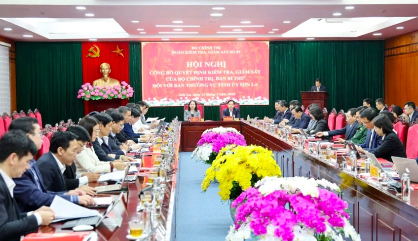 Bộ Chính trị triển khai kiểm tra, giám sát đối với Ban Thường vụ Tỉnh ủy Sơn La Bộ Chính trị triển khai kiểm tra, giám sát đối với Ban Thường vụ Tỉnh ủy Sơn La