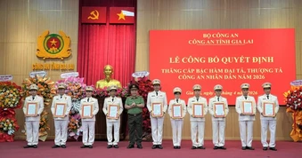 Bộ Công an thăng hàm Đại tá cho 21 cán bộ Công an tỉnh Gia Lai