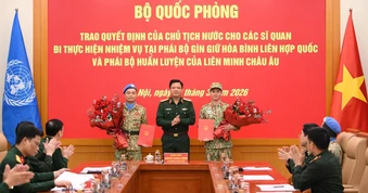 Chủ tịch nước cử hai sĩ quan tham gia hoạt động Gìn giữ hòa bình Liên hợp quốc