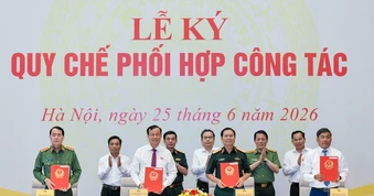 Chủ tịch Quốc hội chứng kiến Lễ ký quy chế phối hợp trong lĩnh vực quốc phòng, an ninh và đối ngoại