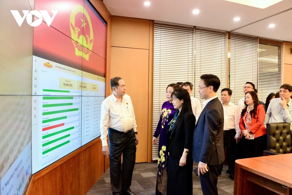 Chủ tịch Quốc hội thăm, động viên phóng viên, BTV tại Trung tâm Báo chí bầu cử Chủ tịch Quốc hội thăm, động viên phóng viên, BTV tại Trung tâm Báo chí bầu cử