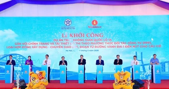 Chủ tịch Quốc hội Trần Thanh Mẫn dự lễ khởi công dự án trục không gian Quốc lộ 1A