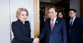 Chủ tịch Quốc hội Trần Thanh Mẫn hội kiến Chủ tịch Hội đồng Liên bang Nga nhân dịp tham dự IPU 152 tại Istanbul, Thổ Nhĩ Kỳ