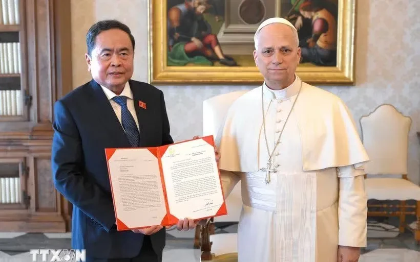 Chủ tịch Quốc hội Trần Thanh Mẫn hội kiến Giáo hoàng Leo XIV Chủ tịch Quốc hội Trần Thanh Mẫn hội kiến Giáo hoàng Leo XIV