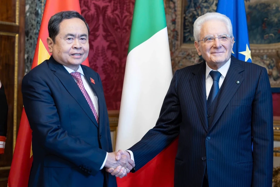 Chủ tịch Quốc hội Trần Thanh Mẫn hội kiến Tổng thống Italia Sergio Mattarella Chủ tịch Quốc hội Trần Thanh Mẫn hội kiến Tổng thống Italia Sergio Mattarella