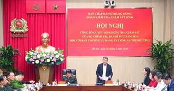 Công bố quyết định kiểm tra của Bộ Chính trị với Ban thường vụ Đảng ủy Công an Trung ương