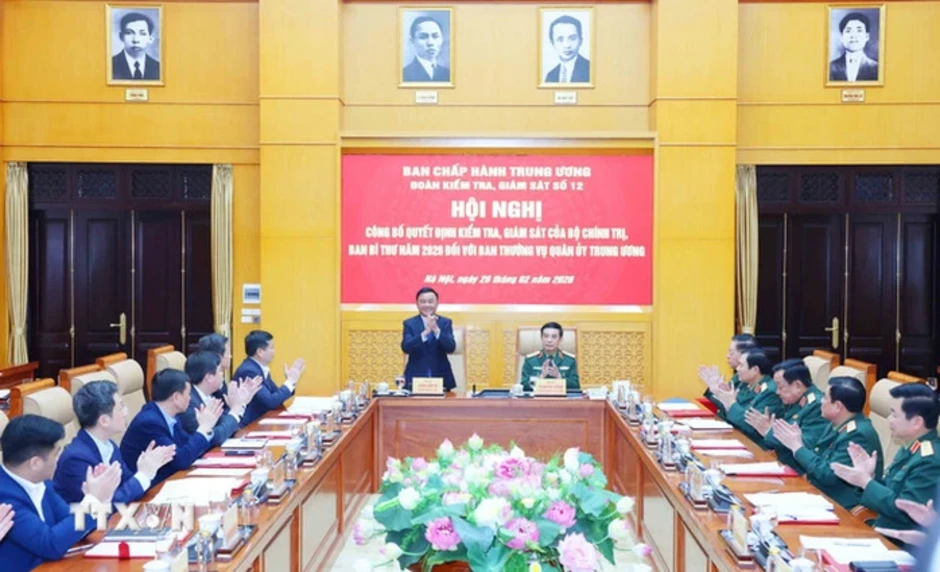 Công bố quyết định kiểm tra, giám sát của Bộ Chính trị, Ban Bí thư đối với Ban Thường vụ Quân ủy TƯ