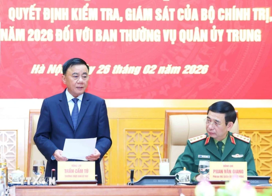 Công bố quyết định kiểm tra, giám sát của Bộ Chính trị, Ban Bí thư đối với Ban Thường vụ Quân ủy TƯ