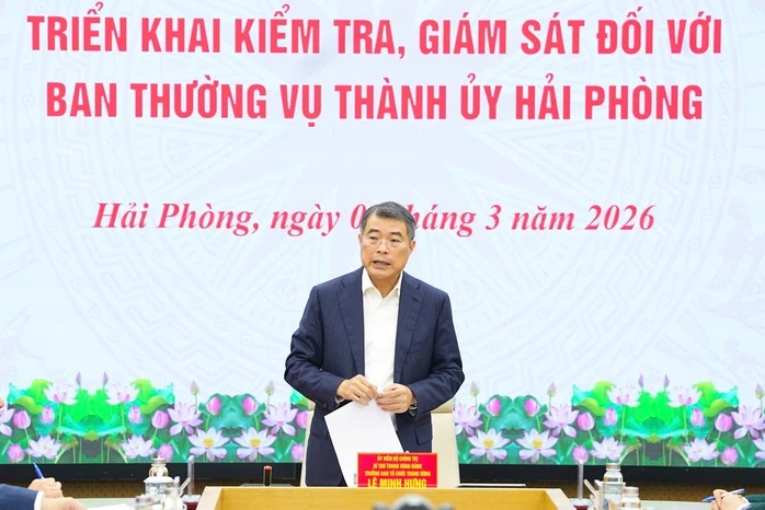 Công bố quyết định kiểm tra, giám sát đối với Ban Thường vụ Thành ủy Hải Phòng