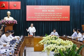 Công bố quyết định kiểm tra, giám sát đối với Ban thường vụ Thành ủy TPHCM