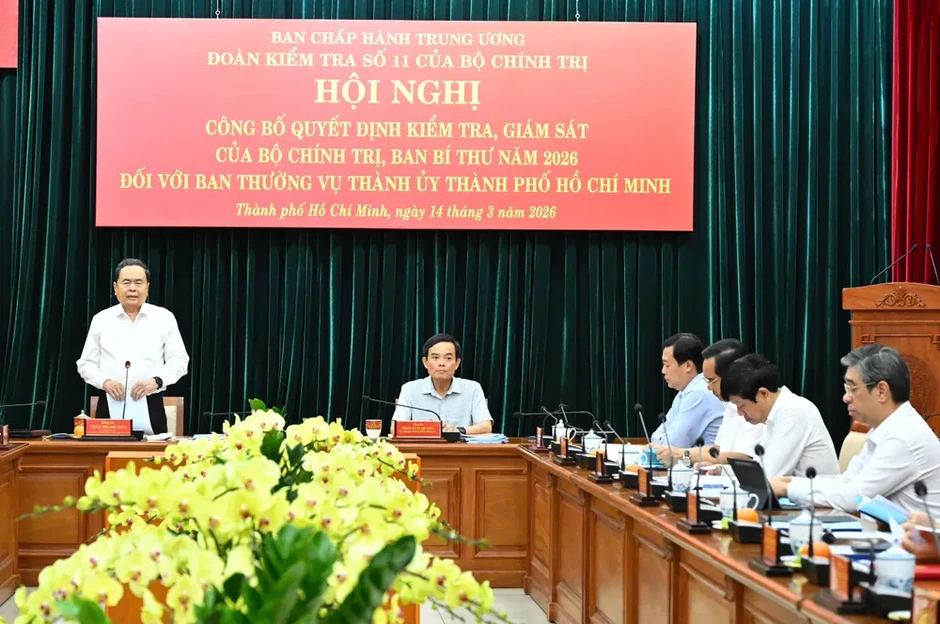 Công bố quyết định kiểm tra, giám sát năm 2026 đối với Ban Thường vụ Thành ủy TPHCM