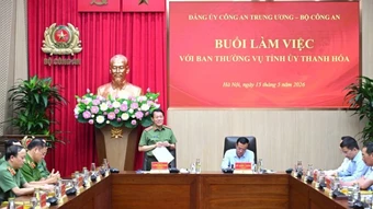 Đảng ủy Công an Trung ương, Bộ Công an làm việc với Ban Thường vụ Tỉnh ủy Thanh Hóa
