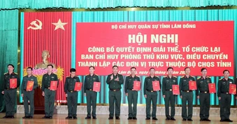 Điều chuyển, thành lập các đơn vị trực thuộc Bộ Chỉ huy quân sự tỉnh Lâm Đồng