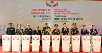 Đoàn cấp cao Bộ Quốc phòng Việt Nam và Trung Quốc dự lễ khởi công Trạm Y tế hữu nghị xã Hải Sơn