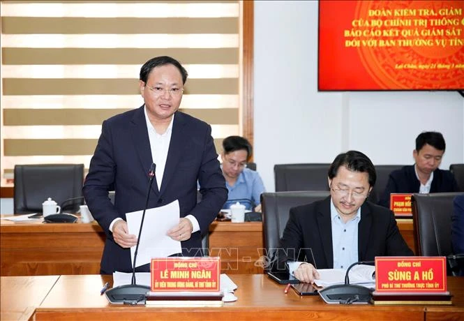 Đoàn Kiểm tra, giám sát của Bộ Chính trị làm việc với Ban Thường vụ Tỉnh ủy Lai Châu Đoàn Kiểm tra, giám sát của Bộ Chính trị làm việc với Ban Thường vụ Tỉnh ủy Lai Châu
