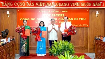 Đồng Tháp: Công bố quyết định của Ban Bí thư về công tác cán bộ