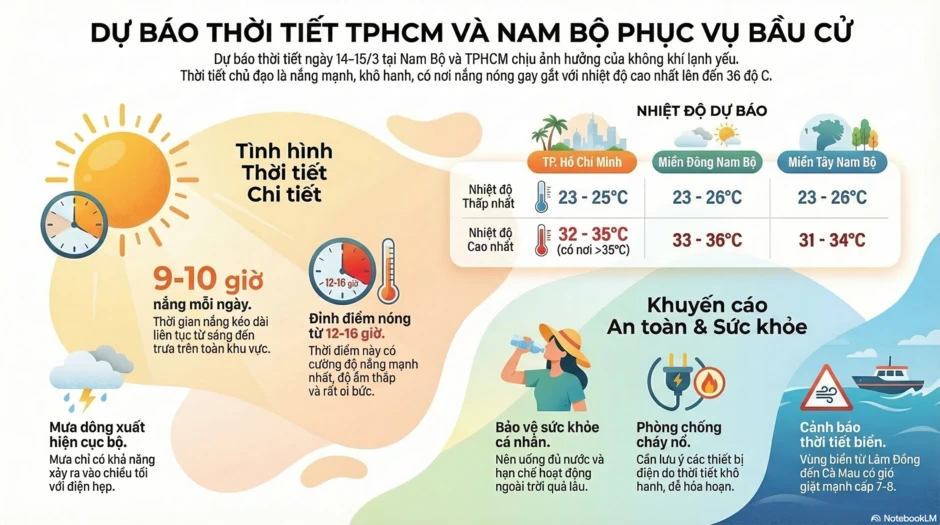 Dự báo thời tiết TPHCM và Nam Bộ trong ngày bầu cử Dự báo thời tiết TPHCM và Nam Bộ trong ngày bầu cử
