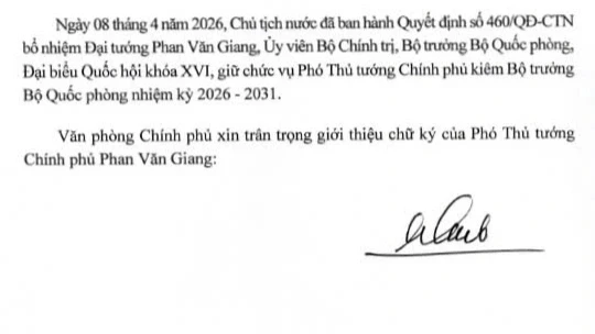 Giới thiệu chữ ký của Thủ tướng Lê Minh Hưng và 6 Phó Thủ tướng Giới thiệu chữ ký của Thủ tướng Lê Minh Hưng và 6 Phó Thủ tướng