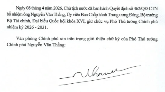 Giới thiệu chữ ký của Thủ tướng Lê Minh Hưng và 6 Phó Thủ tướng Giới thiệu chữ ký của Thủ tướng Lê Minh Hưng và 6 Phó Thủ tướng