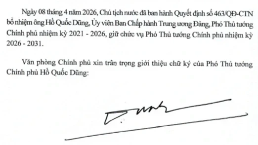 Giới thiệu chữ ký của Thủ tướng Lê Minh Hưng và 6 Phó Thủ tướng Giới thiệu chữ ký của Thủ tướng Lê Minh Hưng và 6 Phó Thủ tướng