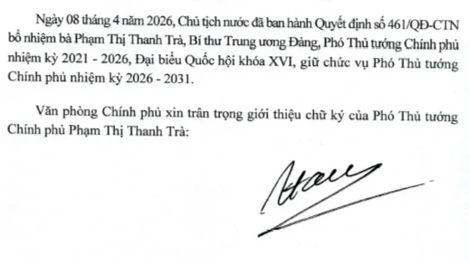 Giới thiệu chữ ký của Thủ tướng Lê Minh Hưng và 6 Phó Thủ tướng Giới thiệu chữ ký của Thủ tướng Lê Minh Hưng và 6 Phó Thủ tướng