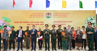 Khám bệnh, cấp thuốc, tặng sinh kế giúp người dân biên giới Việt Nam-Lào