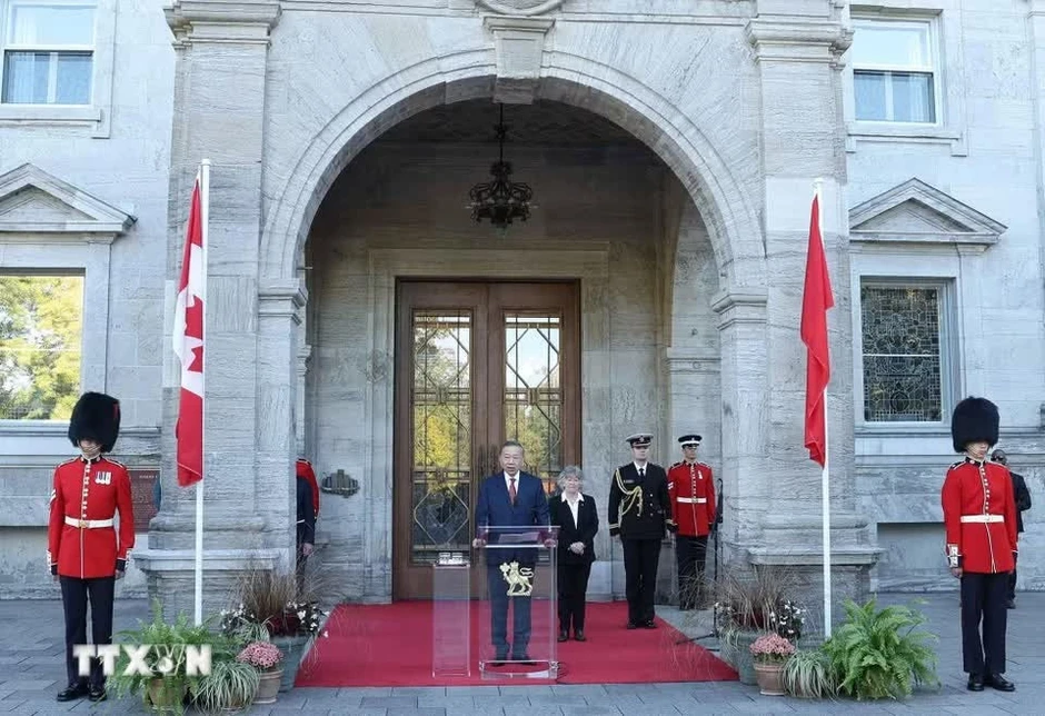 Lễ đón Tổng Bí thư, Chủ tịch nước Tô Lâm thăm cấp Nhà nước tới Canada Lễ đón Tổng Bí thư, Chủ tịch nước Tô Lâm thăm cấp Nhà nước tới Canada