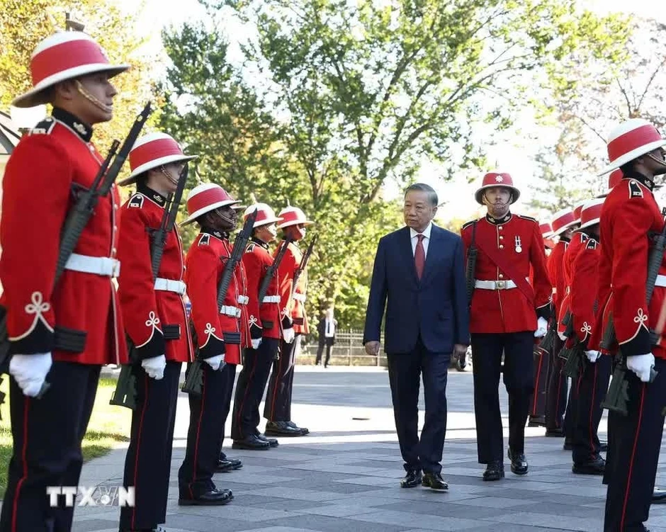 Lễ đón Tổng Bí thư, Chủ tịch nước Tô Lâm thăm cấp Nhà nước tới Canada Lễ đón Tổng Bí thư, Chủ tịch nước Tô Lâm thăm cấp Nhà nước tới Canada