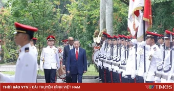 Lễ đón Tổng Bí thư, Chủ tịch nước Tô Lâm và Phu nhân thăm cấp Nhà nước Cộng hòa Singapore