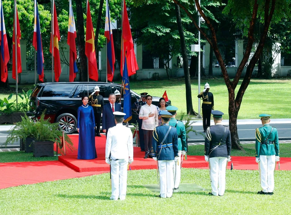 Lễ đón trọng thể Tổng Bí thư, Chủ tịch nước Tô Lâm thăm cấp Nhà nước tới Philippines Lễ đón trọng thể Tổng Bí thư, Chủ tịch nước Tô Lâm thăm cấp Nhà nước tới Philippines