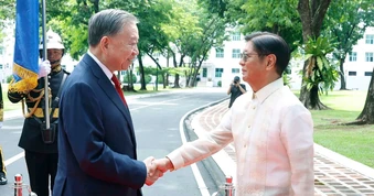 Lễ đón trọng thể Tổng Bí thư, Chủ tịch nước Tô Lâm thăm cấp Nhà nước tới Philippines