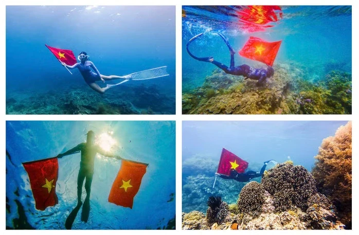 Mang cờ Tổ quốc xuống biển Quy Nhơn check-in, giới trẻ lan tỏa lòng yêu nước Mang cờ Tổ quốc xuống biển Quy Nhơn check-in, giới trẻ lan tỏa lòng yêu nước
