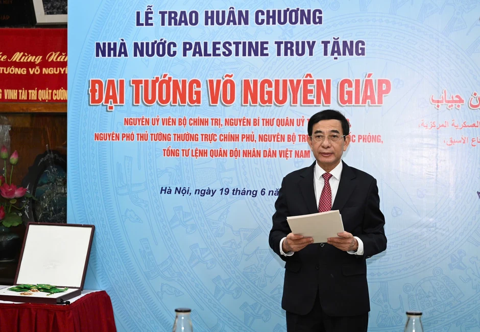 Nhà nước Palestine truy tặng Đại tướng Võ Nguyên Giáp huân chương cao quý