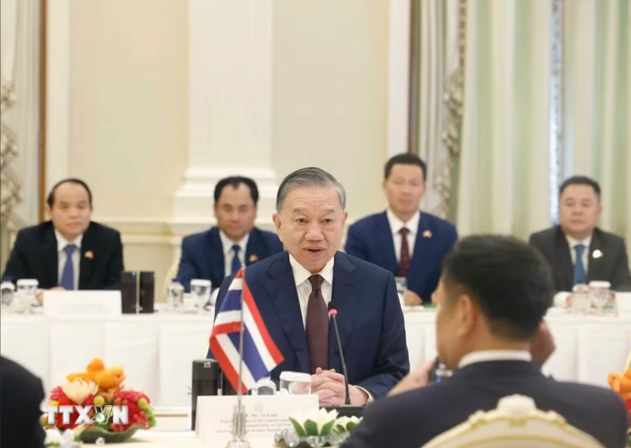 Những hình ảnh Tổng Bí thư, Chủ tịch nước Tô Lâm hội đàm với Thủ tướng Thái Lan