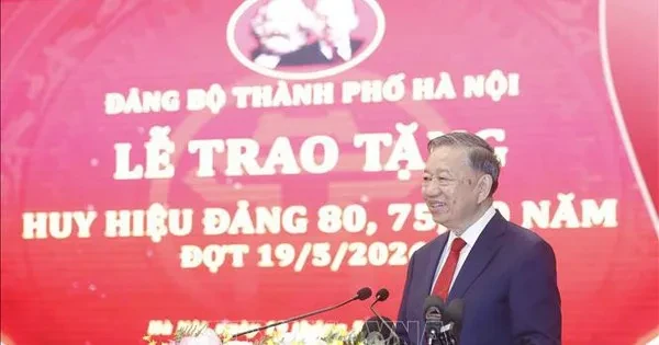 Phát biểu của Tổng Bí thư, Chủ tịch nước Tô Lâm tại Lễ trao Huy hiệu Đảng cho đảng viên lão thành của Đảng bộ Hà Nội Phát biểu của Tổng Bí thư, Chủ tịch nước Tô Lâm tại Lễ trao Huy hiệu Đảng cho đảng viên lão thành của Đảng bộ Hà Nội