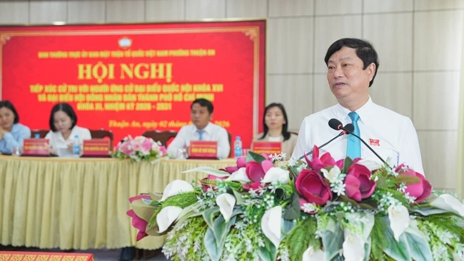 Phó Bí thư Thành ủy, Chủ tịch HĐND TPHCM Võ Văn Minh tiếp xúc cử tri tại phường Thuận An Phó Bí thư Thành ủy, Chủ tịch HĐND TPHCM Võ Văn Minh tiếp xúc cử tri tại phường Thuận An
