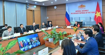 Phó Chủ tịch Quốc hội Nguyễn Khắc Định chủ trì họp trực tuyến với Nhóm hợp tác với Quốc hội Việt Nam của Hội đồng Liên bang Nga