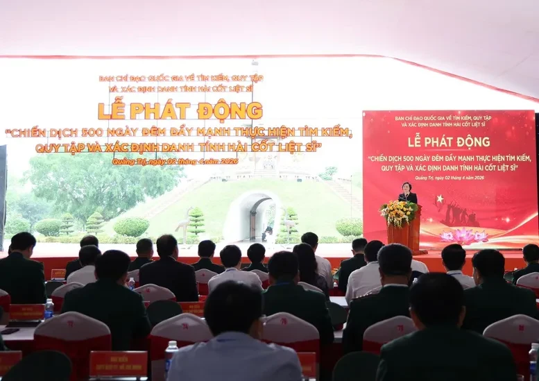 Phó Thủ tướng Phạm Thị Thanh Trà phát động Chiến dịch 500 ngày đêm tìm kiếm, quy tập hài cốt liệt sĩ Phó Thủ tướng Phạm Thị Thanh Trà phát động Chiến dịch 500 ngày đêm tìm kiếm, quy tập hài cốt liệt sĩ