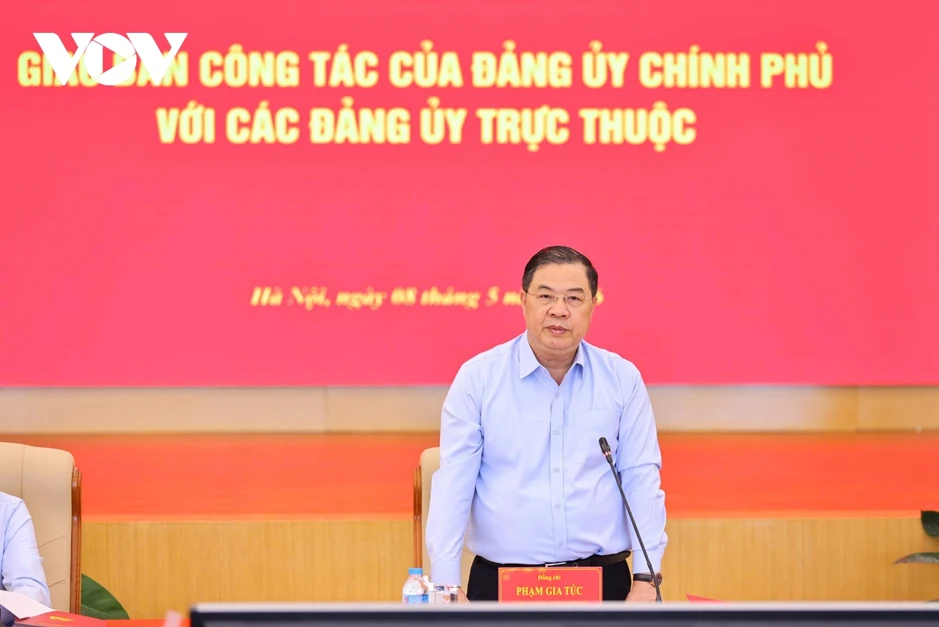 Phó Thủ tướng Thường trực Phạm Gia Túc chủ trì hội nghị giao ban Đảng ủy Chính phủ